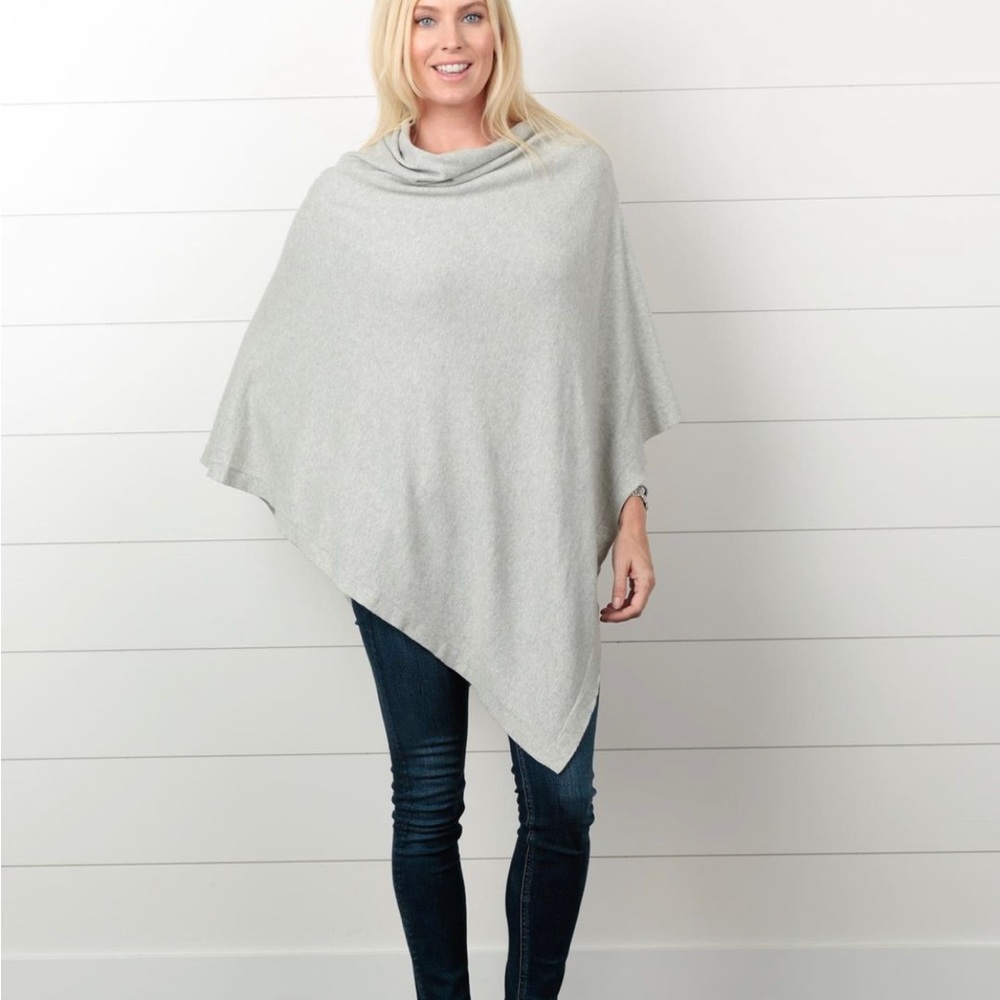 🌖 Zestt Organics - Organic Cotton Dreamsoft Poncho - Light Gray